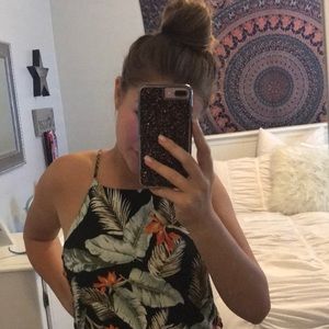 tropical print maxi dress